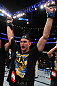 UFC 133: Alexander Gustafsson celebrates his win.
