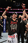UFC 133: Rory MacDonald celebrates his win.