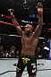 UFC 133: Rashad Evans celebrates his win.