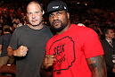 UFC 133: Quinton "Rampage" Jackson and designer Reed Krakoff pose for a photo octagonside.