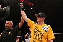 Clay Harvison celebrates his win