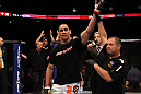 James Te Huna celebrates his win