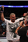 Mark Hunt celebrates his win