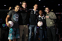 UFC Featherweight Champion Jose Aldo, Houston Dynamo defender Bobby Boswell, Houston Dynamo midfielder Geoff Cameron, Houston Dynamo defender Corey Ashe, and UFC Featherweight title challenger Kenny Florian