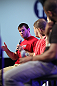 UFC Fighter Forrest Griffin speaks during a Q&A session at the UFC Fan Expo
