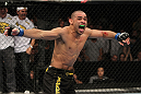 Renan Barao celebrates