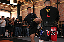 SAN JOSE, CA - NOVEMBER 16:  Cung Le works out for the fans and media during the UFC 139 open workouts at the Heroes Martial Arts Gym on November 16, 2011 in San Jose, California.  (Photo by Josh Hedges/Zuffa LLC/Zuffa LLC via Getty Images)