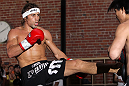 SAN JOSE, CA - NOVEMBER 16:  Urijah Faber works out for the fans and media during the UFC 139 open workouts at the Heroes Martial Arts Gym on November 16, 2011 in San Jose, California.  (Photo by Josh Hedges/Zuffa LLC/Zuffa LLC via Getty Images)