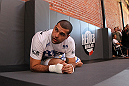 SAN JOSE, CA - NOVEMBER 16:  Mauricio "Shogun" Rua stretches before working out for the fans and media during the UFC 139 open workouts at the Heroes Martial Arts Gym on November 16, 2011 in San Jose, California.  (Photo by Josh Hedges/Zuffa LLC/Zuffa LLC via Getty Images)