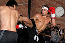 SAN JOSE, CA - NOVEMBER 16:  Urijah Faber works out for the fans and media during the UFC 139 open workouts at the Heroes Martial Arts Gym on November 16, 2011 in San Jose, California.  (Photo by Josh Hedges/Zuffa LLC/Zuffa LLC via Getty Images)