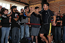 SAN JOSE, CA - NOVEMBER 16:  Cung Le greets fans after working out during the UFC 139 open workouts at the Heroes Martial Arts Gym on November 16, 2011 in San Jose, California.  (Photo by Josh Hedges/Zuffa LLC/Zuffa LLC via Getty Images)