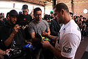 SAN JOSE, CA - NOVEMBER 16:  Mauricio "Shogun" Rua greets fans after working out during the UFC 139 open workouts at the Heroes Martial Arts Gym on November 16, 2011 in San Jose, California.  (Photo by Josh Hedges/Zuffa LLC/Zuffa LLC via Getty Images)