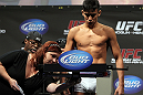 SAN JOSE, CA - NOVEMBER 18:  Miguel Angel Torres weighs in during the UFC 139 Weigh In at the HP Pavilion on November 18, 2011 in San Jose, California.  (Photo by Josh Hedges/Zuffa LLC/Zuffa LLC via Getty Images)