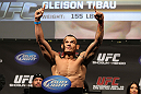 SAN JOSE, CA - NOVEMBER 18:  Gleison Tibau weighs in during the UFC 139 Weigh In at the HP Pavilion on November 18, 2011 in San Jose, California.  (Photo by Josh Hedges/Zuffa LLC/Zuffa LLC via Getty Images)