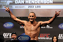 SAN JOSE, CA - NOVEMBER 18:  Dan Henderson weighs in during the UFC 139 Weigh In at the HP Pavilion on November 18, 2011 in San Jose, California.  (Photo by Josh Hedges/Zuffa LLC/Zuffa LLC via Getty Images)