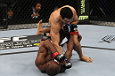SAN JOSE, CA - NOVEMBER 19:  Danny Castillo (top) punches Shamar Bailey (bottom) during an UFC Lightweight bout at the HP Pavilion on November 19, 2011 in San Jose, California.  (Photo by Josh Hedges/Zuffa LLC/Zuffa LLC via Getty Images)
