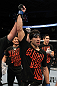 SAN JOSE, CA - NOVEMBER 19: Danny Castillo celebrates defeating Shamar Bailey in an Lightweight bout at the HP Pavillion in San Jose, California on November 19, 2011 in San Jose, California.  (Photo by Josh Hedges/Zuffa LLC/Zuffa LLC via Getty Images)