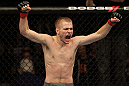 SAN JOSE, CA - NOVEMBER 19: Michael McDonald celebrates defeating Alex Soto during an UFC Bantamweight bout at the HP Pavillion on November 19, 2011 in San Jose, California.  (Photo by Josh Hedges/Zuffa LLC/Zuffa LLC via Getty Images)