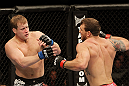SAN JOSE, CA - NOVEMBER 19: (R-L) Ryan Bader looks to land a punch on Jason Brilz during an UFC Light Heavywieght bout at the HP Pavillion on November 19, 2011 in San Jose, California.  (Photo by Josh Hedges/Zuffa LLC/Zuffa LLC via Getty Images)