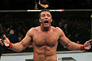 SAN JOSE, CA - NOVEMBER 19: Stephan Bonnar celebrates defeating Kyle Kingsbury during an UFC Light Heavywieght bout at the HP Pavillion on November 19, 2011 in San Jose, California.  (Photo by Josh Hedges/Zuffa LLC/Zuffa LLC via Getty Images)
