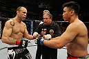SAN JOSE, CA - NOVEMBER 19: (L-R) Wanderlei Silva and Cung Le touch gloves to start their UFC Middleweight bout at the HP Pavillion on November 19, 2011 in San Jose, California.  (Photo by Josh Hedges/Zuffa LLC/Zuffa LLC via Getty Images)