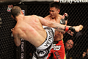 SAN JOSE, CA - NOVEMBER 19: (L-R) Wanderlei Silva kicks Cung Le during an UFC Middleweight bout at the HP Pavillion on November 19, 2011 in San Jose, California.  (Photo by Josh Hedges/Zuffa LLC/Zuffa LLC via Getty Images)