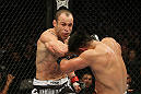 SAN JOSE, CA - NOVEMBER 19: (L-R) Wanderlei Silva punches Cung Le during an UFC Middleweight bout at the HP Pavillion on November 19, 2011 in San Jose, California.  (Photo by Josh Hedges/Zuffa LLC/Zuffa LLC via Getty Images)
