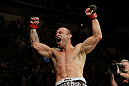 SAN JOSE, CA - NOVEMBER 19: Wanderlei Silva celebrates defeating Cung Le during an UFC Middleweight bout at the HP Pavillion on November 19, 2011 in San Jose, California.  (Photo by Josh Hedges/Zuffa LLC/Zuffa LLC via Getty Images)