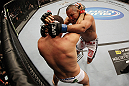 SAN JOSE, CA - NOVEMBER 19: (L-R) Mauricio Rua and Dan Henderson wrap each other up during an UFC Light Heavyweight bout at the HP Pavillion on November 19, 2011 in San Jose, California.  (Photo by Josh Hedges/Zuffa LLC/Zuffa LLC via Getty Images)