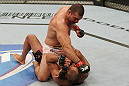 SAN JOSE, CA - NOVEMBER 19: Mauricio Rua (top) punches Dan Henderson (bottom) during an UFC Light Heavyweight bout at the HP Pavillion on November 19, 2011 in San Jose, California.  (Photo by Josh Hedges/Zuffa LLC/Zuffa LLC via Getty Images)