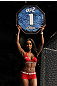 SAN JOSE, CA - NOVEMBER 19: UFC Octagon Girl Chandella Powell introduces round one at the HP Pavilion in San Jose, California on November 19, 2011 in San Jose, California. (Photo by Josh Hedges/Zuffa LLC/Zuffa LLC via Getty Images)