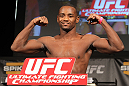 LAS VEGAS, NV - DECEMBER 02:  Yves Edwards weighs in at the official weigh-in for The Ultimate Fighter 14 Finale at The Palms Casino Resort on December 2, 2011 in Las Vegas, Nevada.  (Photo by Josh Hedges/Zuffa LLC/Zuffa LLC via Getty Images)