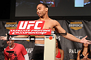 LAS VEGAS, NV - DECEMBER 02:  John Dodson weighs in at the official weigh-in for The Ultimate Fighter 14 Finale at The Palms Casino Resort on December 2, 2011 in Las Vegas, Nevada.  (Photo by Josh Hedges/Zuffa LLC/Zuffa LLC via Getty Images)