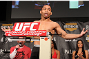 LAS VEGAS, NV - DECEMBER 02:  John Dodson weighs in at the official weigh-in for The Ultimate Fighter 14 Finale at The Palms Casino Resort on December 2, 2011 in Las Vegas, Nevada.  (Photo by Josh Hedges/Zuffa LLC/Zuffa LLC via Getty Images)