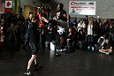 TORONTO, ON - DECEMBER 07:  UFC Light Heavyweight Champion Jon "Bones" Jones works out for the fans and media during the UFC 140 Open Workouts at the Xtreme Couture Gym on December 7, 2011 in Toronto, Ontario.  (Photo by Josh Hedges/Zuffa LLC/Zuffa LLC via Getty Images)