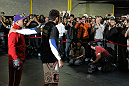 TORONTO, ON - DECEMBER 07:  Lyoto Machida works out for the fans and media during the UFC 140 Open Workouts at the Xtreme Couture Gym on December 7, 2011 in Toronto, Ontario.  (Photo by Josh Hedges/Zuffa LLC/Zuffa LLC via Getty Images)