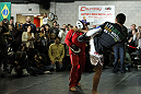 TORONTO, ON - DECEMBER 07:  Lyoto Machida works out for the fans and media during the UFC 140 Open Workouts at the Xtreme Couture Gym on December 7, 2011 in Toronto, Ontario.  (Photo by Josh Hedges/Zuffa LLC/Zuffa LLC via Getty Images)