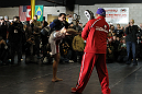 TORONTO, ON - DECEMBER 07:  Lyoto Machida works out for the fans and media during the UFC 140 Open Workouts at the Xtreme Couture Gym on December 7, 2011 in Toronto, Ontario.  (Photo by Josh Hedges/Zuffa LLC/Zuffa LLC via Getty Images)