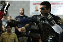 TORONTO, ON - DECEMBER 07:  Lyoto Machida works out for the fans and media during the2 UFC 140 Open Workouts at the Xtreme Couture Gym on December 7, 2011 in Toronto, Ontario.  (Photo by Josh Hedges/Zuffa LLC/Zuffa LLC via Getty Images)