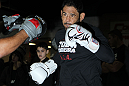 TORONTO, ON - DECEMBER 07:  Antonio Rogerio "Minotoro" Nogueira works out for the fans and media during the UFC 140 Open Workouts at the Xtreme Couture Gym on December 7, 2011 in Toronto, Ontario.  (Photo by Josh Hedges/Zuffa LLC/Zuffa LLC via Getty Images)