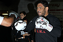 TORONTO, ON - DECEMBER 07:  Antonio Rogerio "Minotoro" Nogueira works out for the fans and media during the UFC 140 Open Workouts at the Xtreme Couture Gym on December 7, 2011 in Toronto, Ontario.  (Photo by Josh Hedges/Zuffa LLC/Zuffa LLC via Getty Images)
