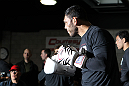 TORONTO, ON - DECEMBER 07:  Antonio Rogerio "Minotoro" Nogueira works out for the fans and media during the UFC 140 Open Workouts at the Xtreme Couture Gym on December 7, 2011 in Toronto, Ontario.  (Photo by Josh Hedges/Zuffa LLC/Zuffa LLC via Getty Images)