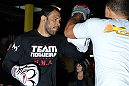TORONTO, ON - DECEMBER 07:  Antonio Rogerio "Minotoro" Nogueira works out for the fans and media during the UFC 140 Open Workouts at the Xtreme Couture Gym on December 7, 2011 in Toronto, Ontario.  (Photo by Josh Hedges/Zuffa LLC/Zuffa LLC via Getty Images)