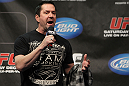 TORONTO, ON - DECEMBER 09:  UFC commentator Mike Goldberg interacts with fans during a Q&A session before the UFC 140 Official Weigh-in at the Air Canada Centre on December 9, 2011 in Toronto, Canada.  (Photo by Josh Hedges/Zuffa LLC/Zuffa LLC via Getty Images)