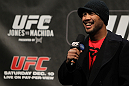 TORONTO, ON - DECEMBER 09:  UFC Middleweight contender Mark Munoz interacts with fans during a Q&A session before the UFC 140 Official Weigh-in at the Air Canada Centre on December 9, 2011 in Toronto, Canada.  (Photo by Josh Hedges/Zuffa LLC/Zuffa LLC via Getty Images)