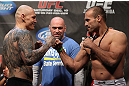 TORONTO, ON - DECEMBER 09:  (L-R) Light Heavyweight opponents Krzysztof Soszynski and Igor Pokrajac face off after weighing in during the UFC 140 Official Weigh-in at the Air Canada Centre on December 9, 2011 in Toronto, Canada.  (Photo by Josh Hedges/Zuffa LLC/Zuffa LLC via Getty Images)