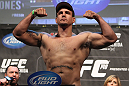 TORONTO, ON - DECEMBER 09:  <<enter caption here>> weighs in during the UFC 140 Official Weigh-in at the Air Canada Centre on December 9, 2011 in Toronto, Canada.  (Photo by Josh Hedges/Zuffa LLC/Zuffa LLC via Getty Images)