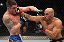TORONTO, ON - DECEMBER 10:  (R-L) Rich Attonito punches Jake Hecht during the UFC 140 event at Air Canada Centre on December 10, 2011 in Toronto, Ontario, Canada.  (Photo by Nick Laham/Zuffa LLC/Zuffa LLC via Getty Images)