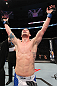 TORONTO, ON - DECEMBER 10:  Jake Hecht reacts after defeating Rich Attonito by TKO during the UFC 140 event at Air Canada Centre on December 10, 2011 in Toronto, Ontario, Canada.  (Photo by Nick Laham/Zuffa LLC/Zuffa LLC via Getty Images)
