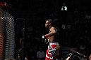 TORONTO, ON - DECEMBER 10:  Yves Jabouin enters the Octagon before his bout against Walel Watson during the UFC 140 event at Air Canada Centre on December 10, 2011 in Toronto, Ontario, Canada.  (Photo by Josh Hedges/Zuffa LLC/Zuffa LLC via Getty Images)